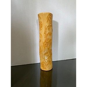 Studio B by Magenta (Early Rae Dunn) 14.5" Yellow Rose Pattern Vase